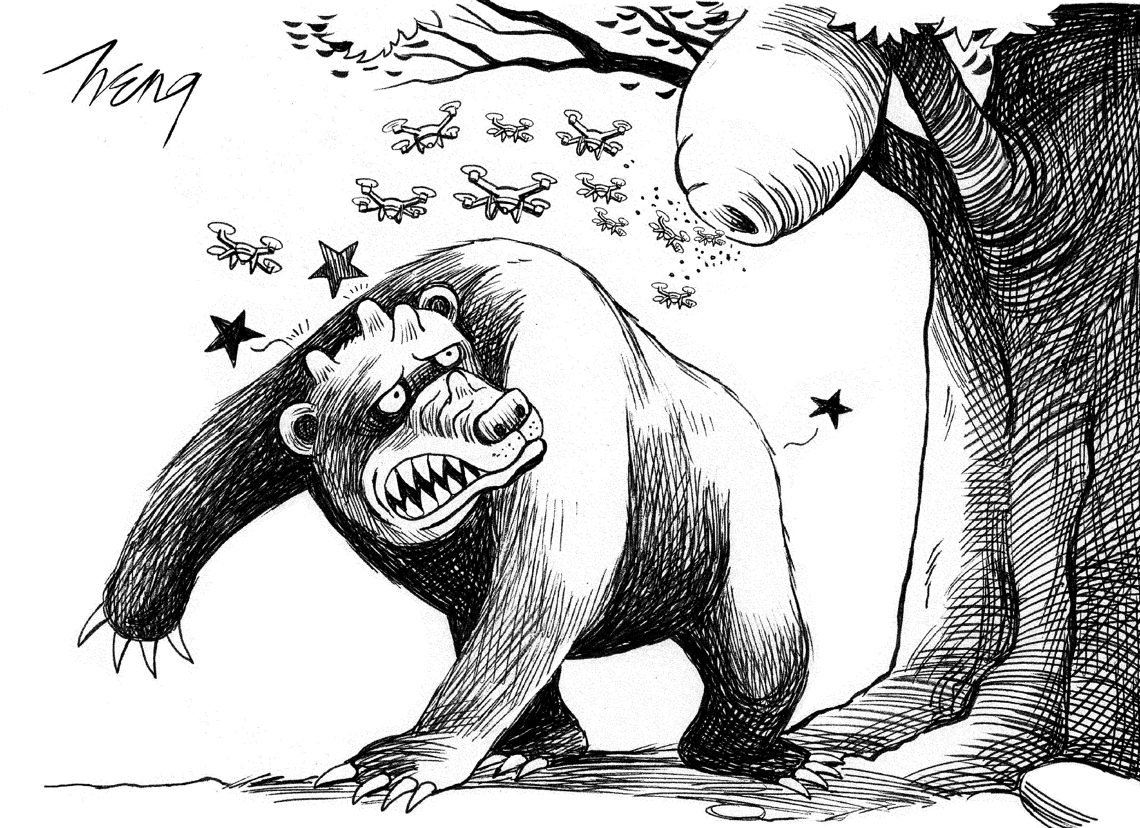 王錦松時事漫畫(三)。